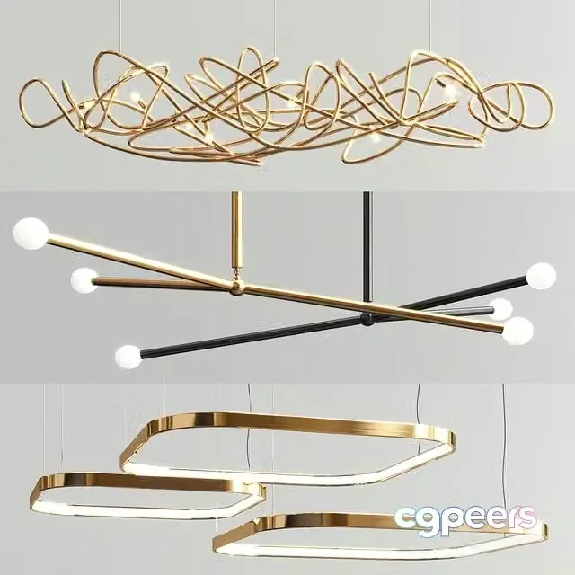 3ds Max Free – Apparatus Doodle Ring Chandelier – 3 type