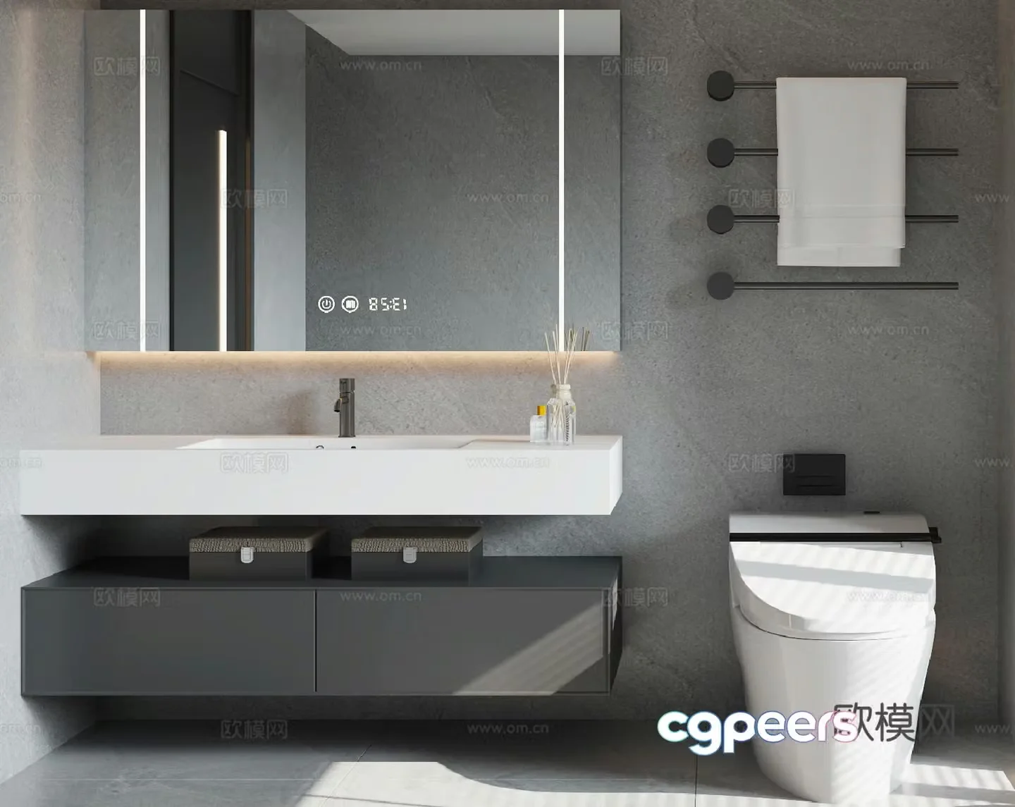 Modern bathroom cabinet 3d model