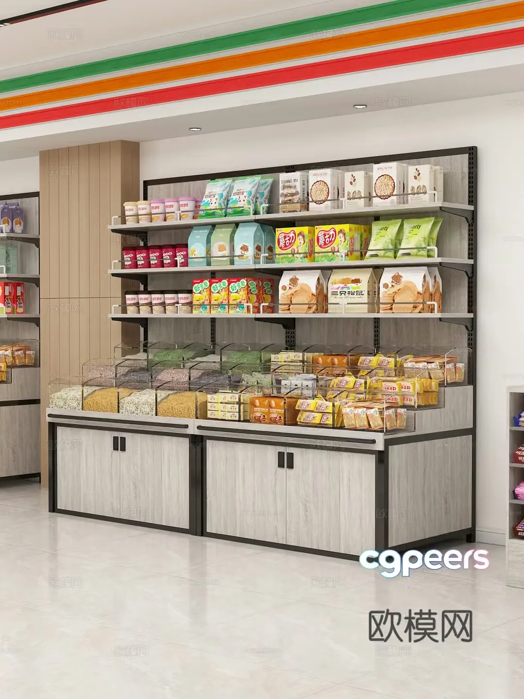 Shelf Shelf Storage rack Storage cabinet Multi-layer bookshelf Supermarket shelf 3D model