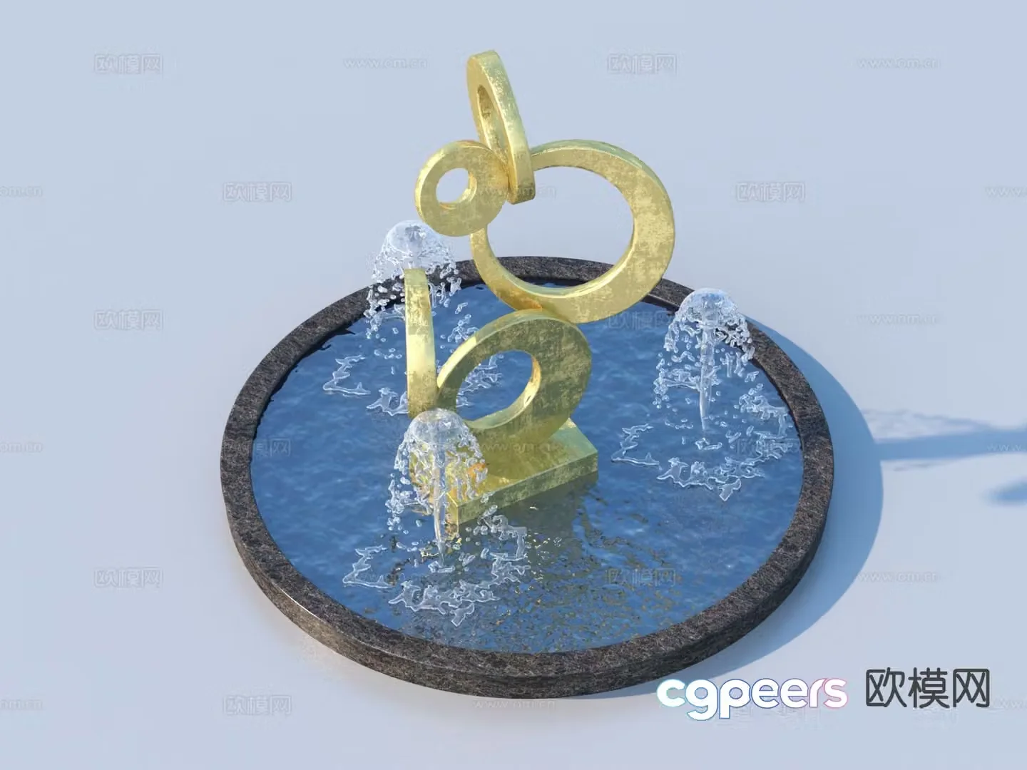 Urban Sculpture Waterscape Sketch Landscape Sculpture 3D Model