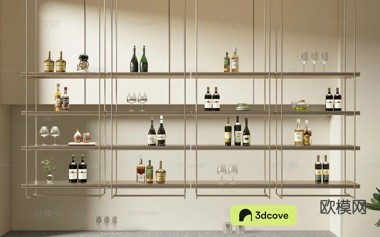 Modern wine rack suspended wine rack