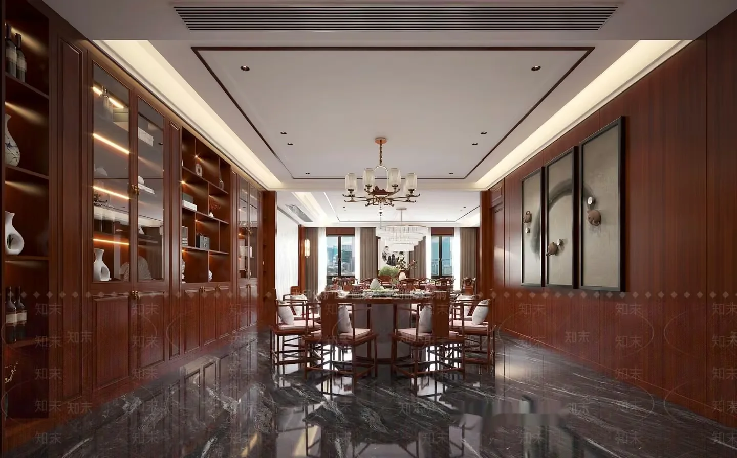 Modern Dining Room 3D Model – 3228 – VRAY Render