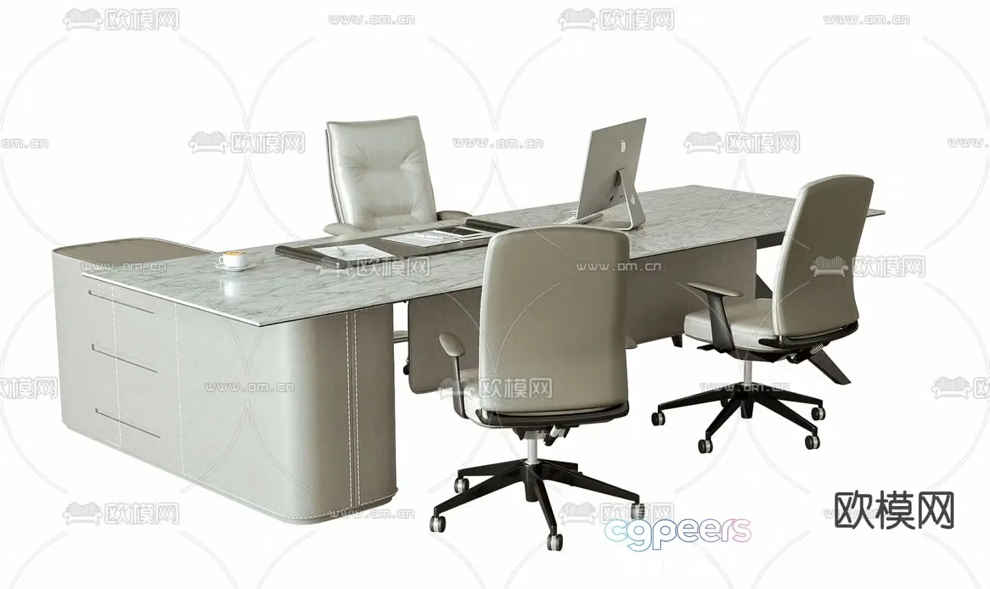 modern office chair desk 3d model