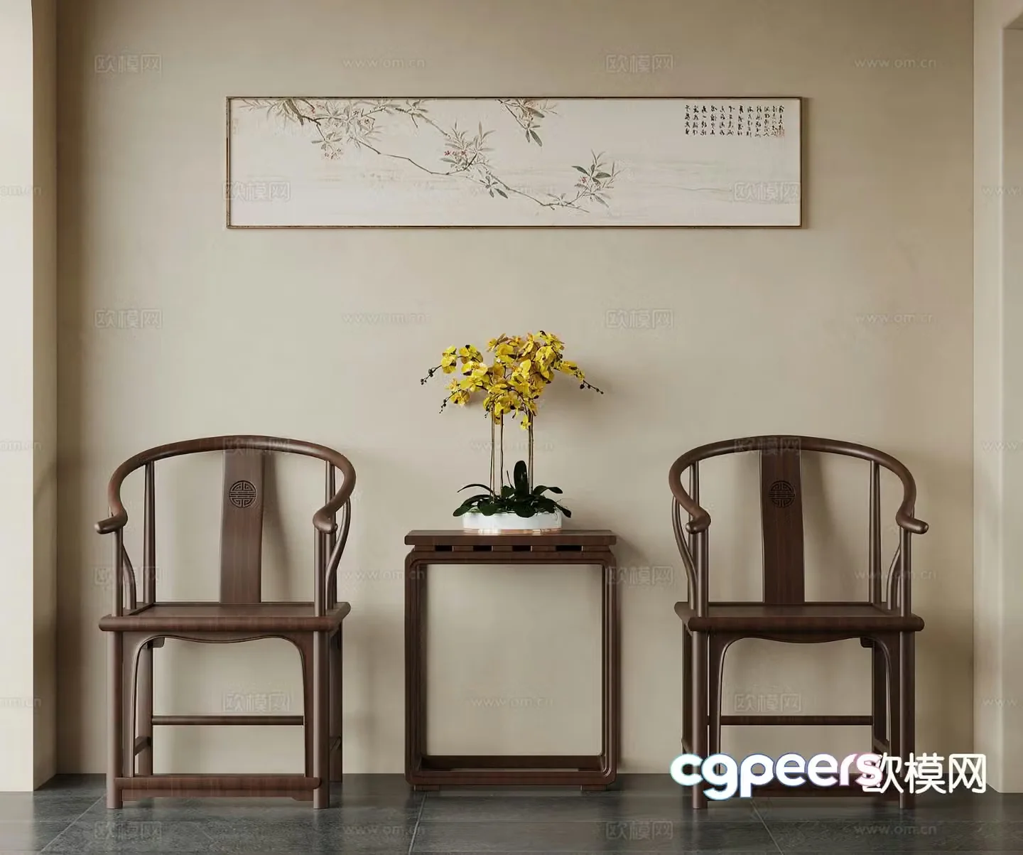New Chinese style leisure chair 3d model
