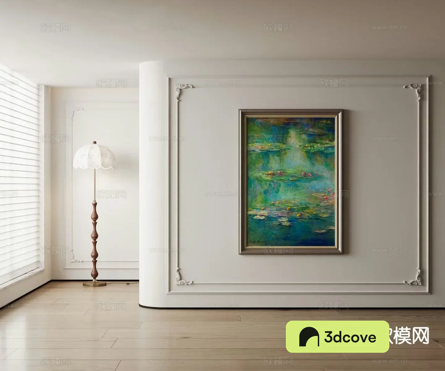 American decorative painting lotus painting oil painting