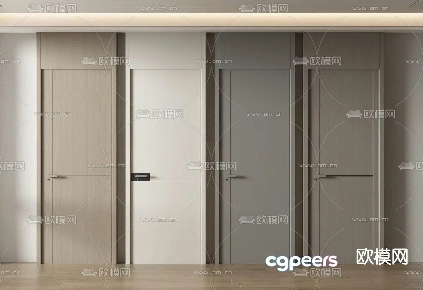Modern door ceiling door bedroom door 3d model