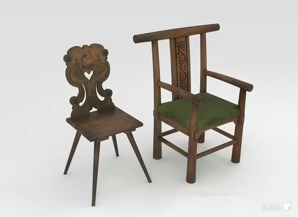 Wooden Chairs 3D Model – 23372 – VRAY Render
