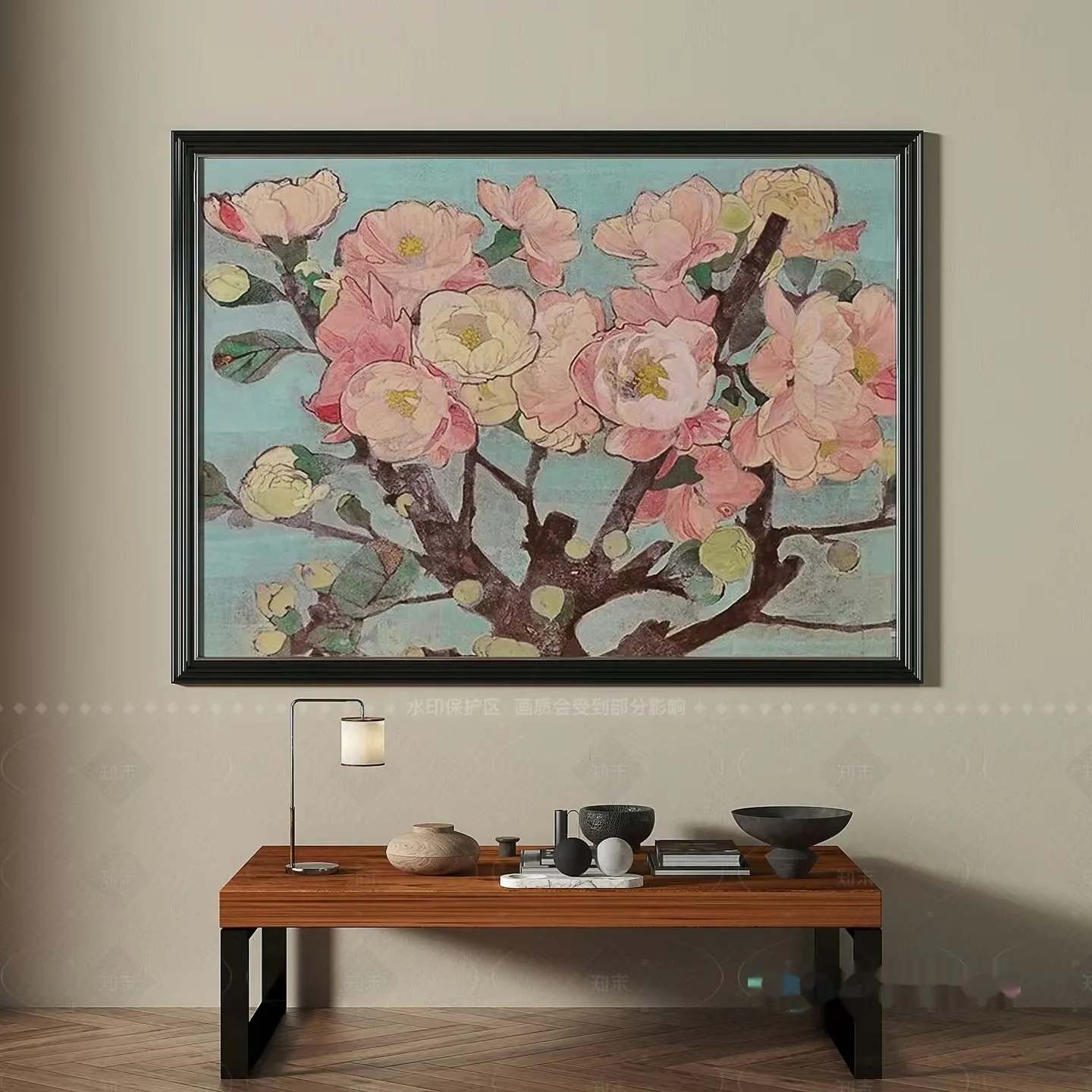 A Framed Painting Of Flowers In A Room 3D Model – 11083 – VRAY Render