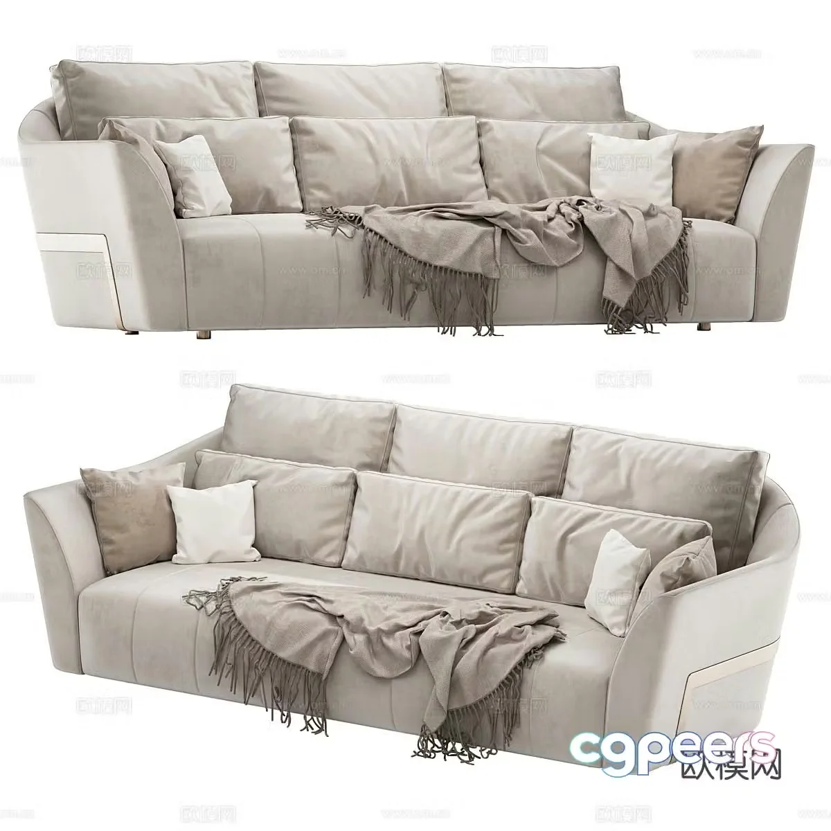 3D model of three seater sofa