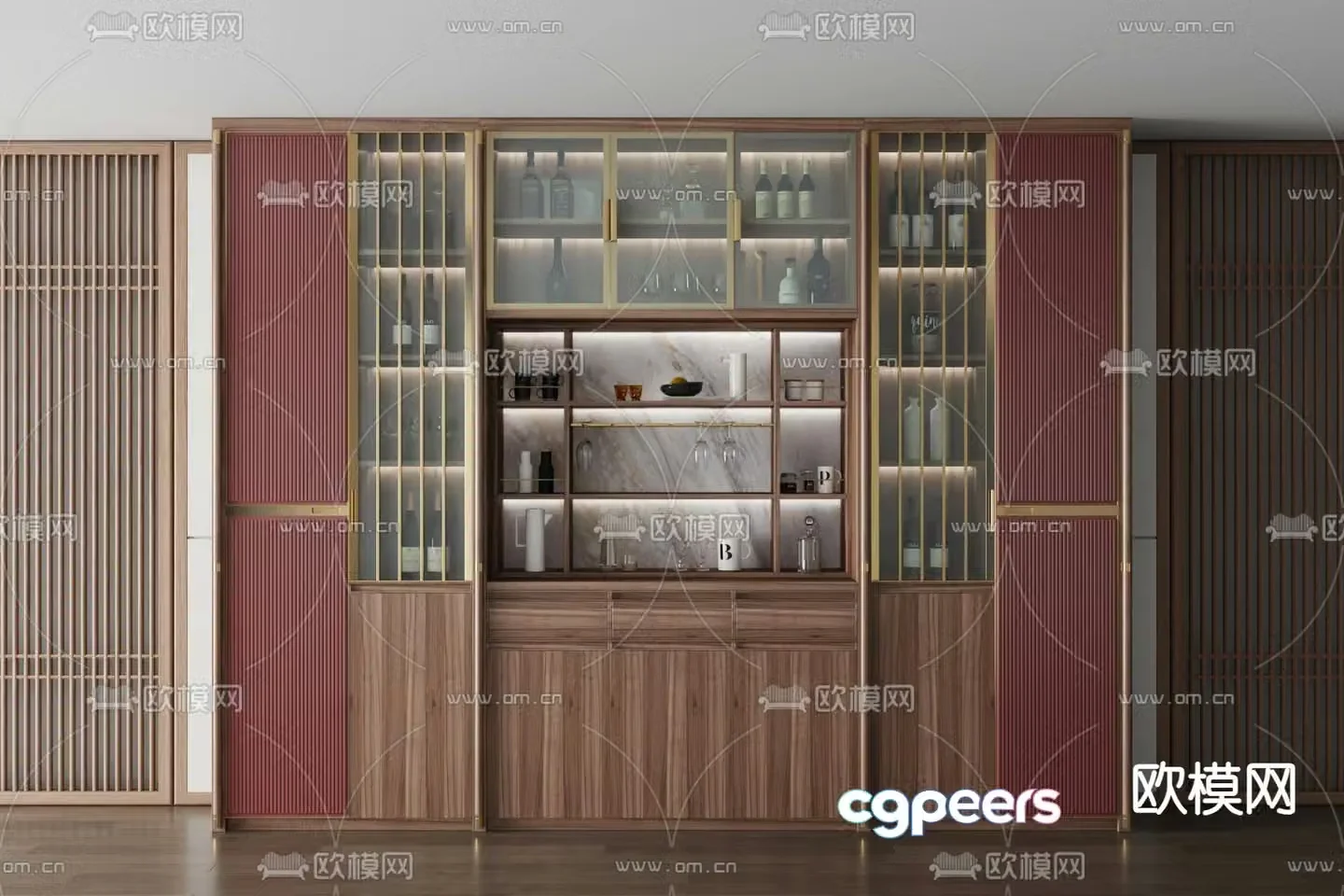 New Chinese wine cabinet 3D model