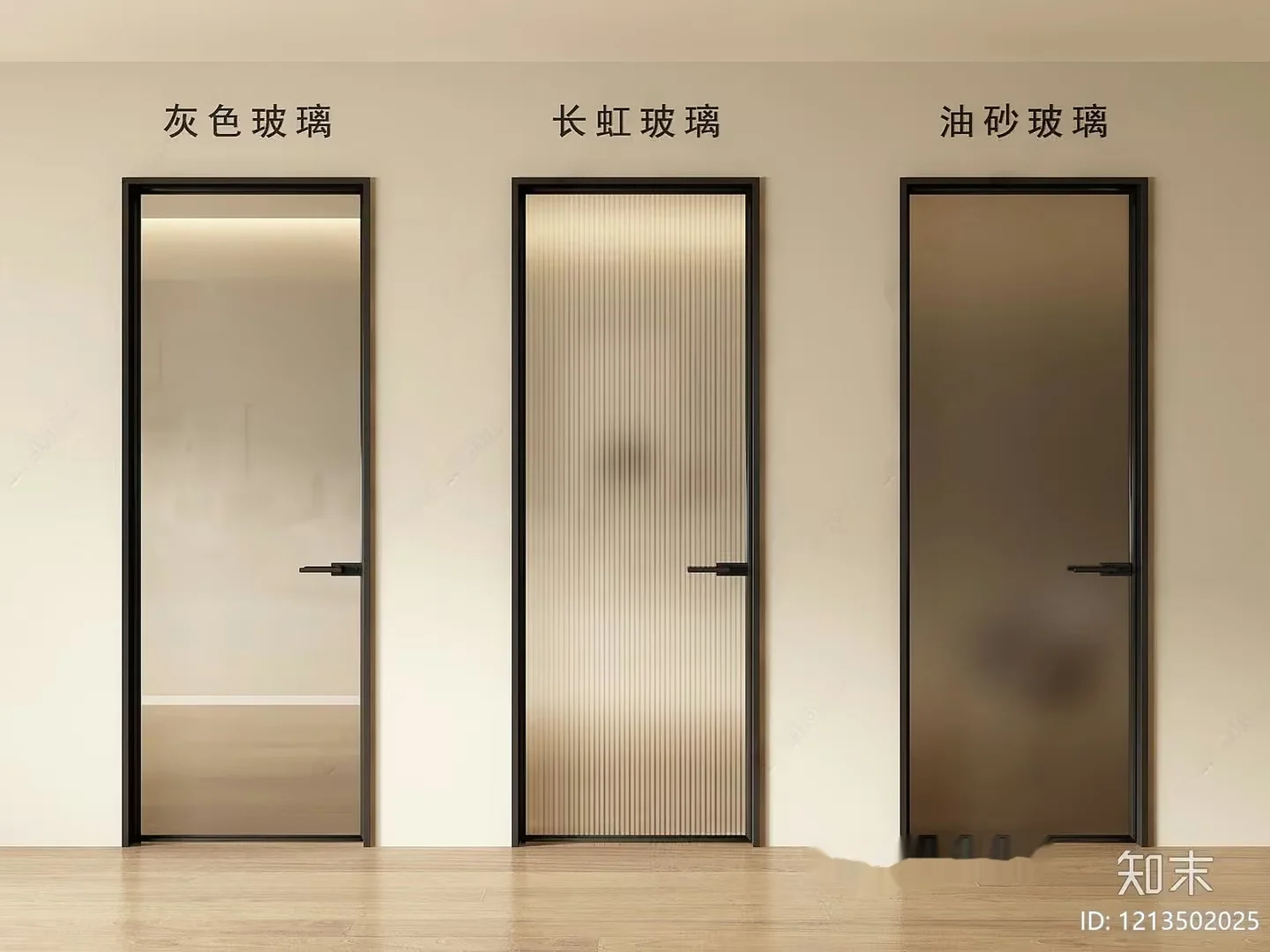 Three Doors In A Row 3D Model – 5010 – VRAY Render