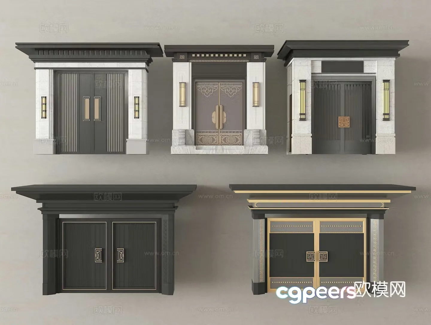 Courtyard door Villa door 3d model