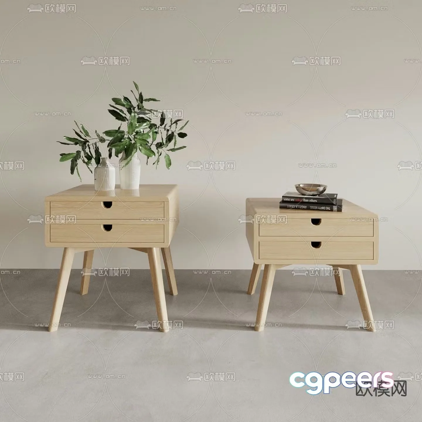 Nordic bedside table 3d model