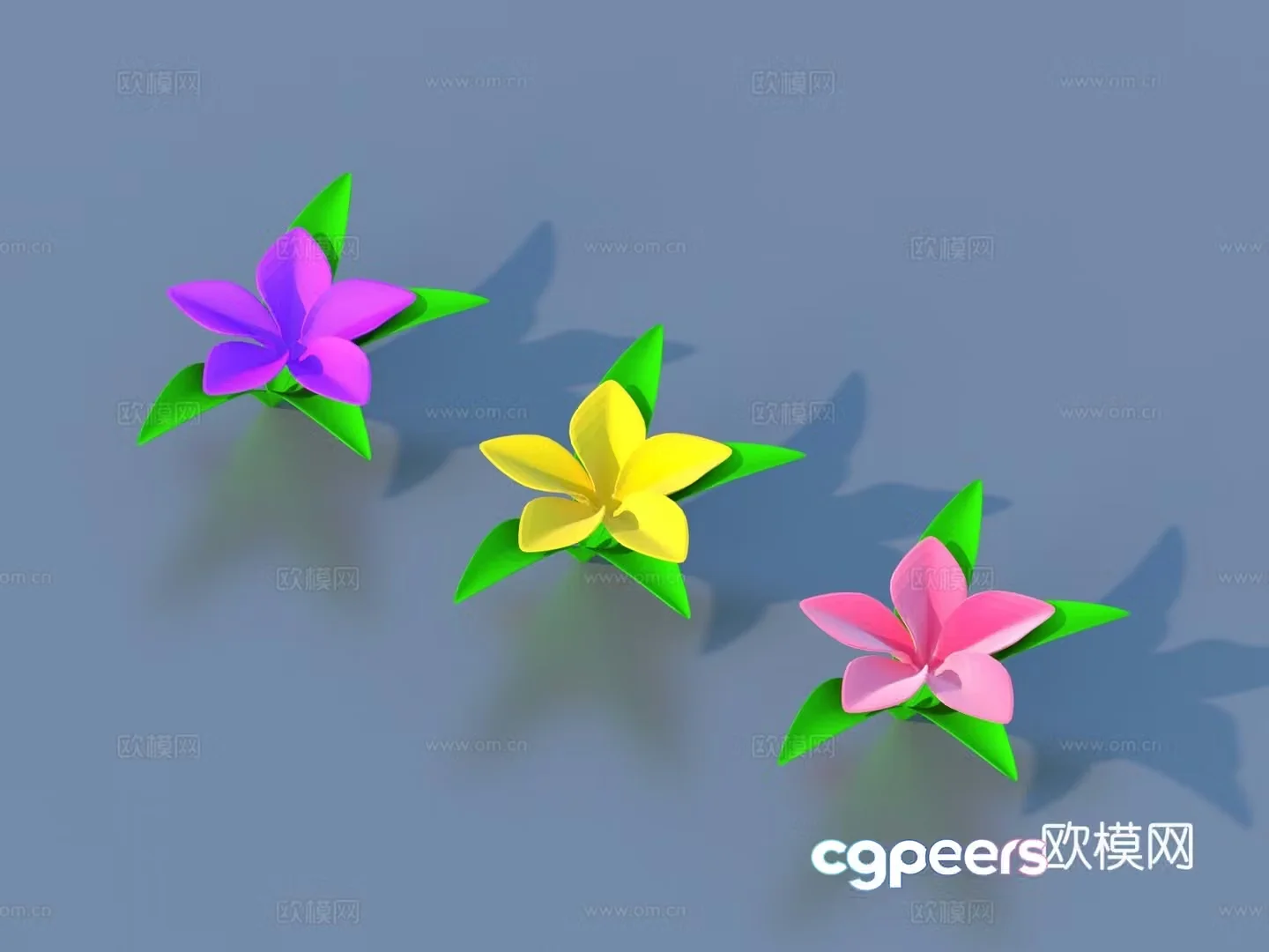 Flower Cartoon Flower Wild Flower Green Plant Flower 3d Model