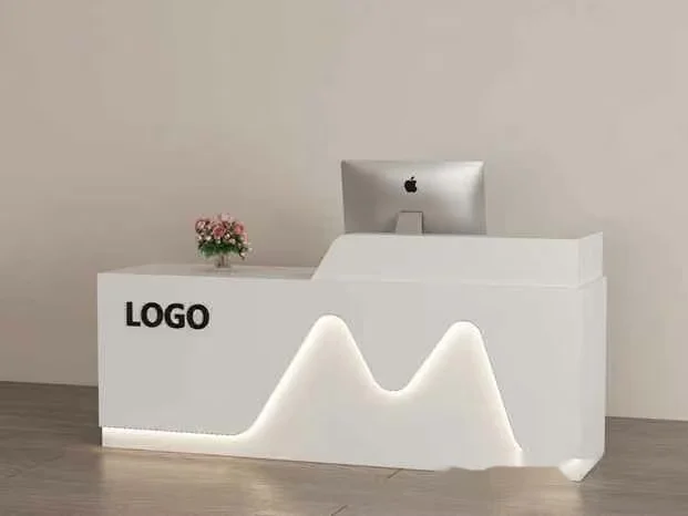 A White Desk With A Computer And Flowers 3D Model – 13231 – VRAY Render