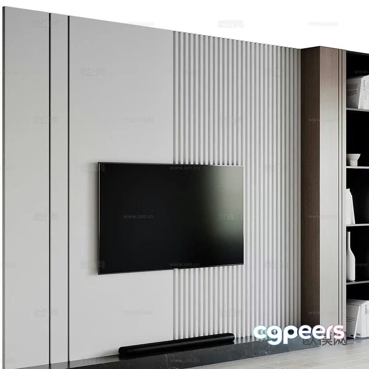 Modern TV background wall 3d model