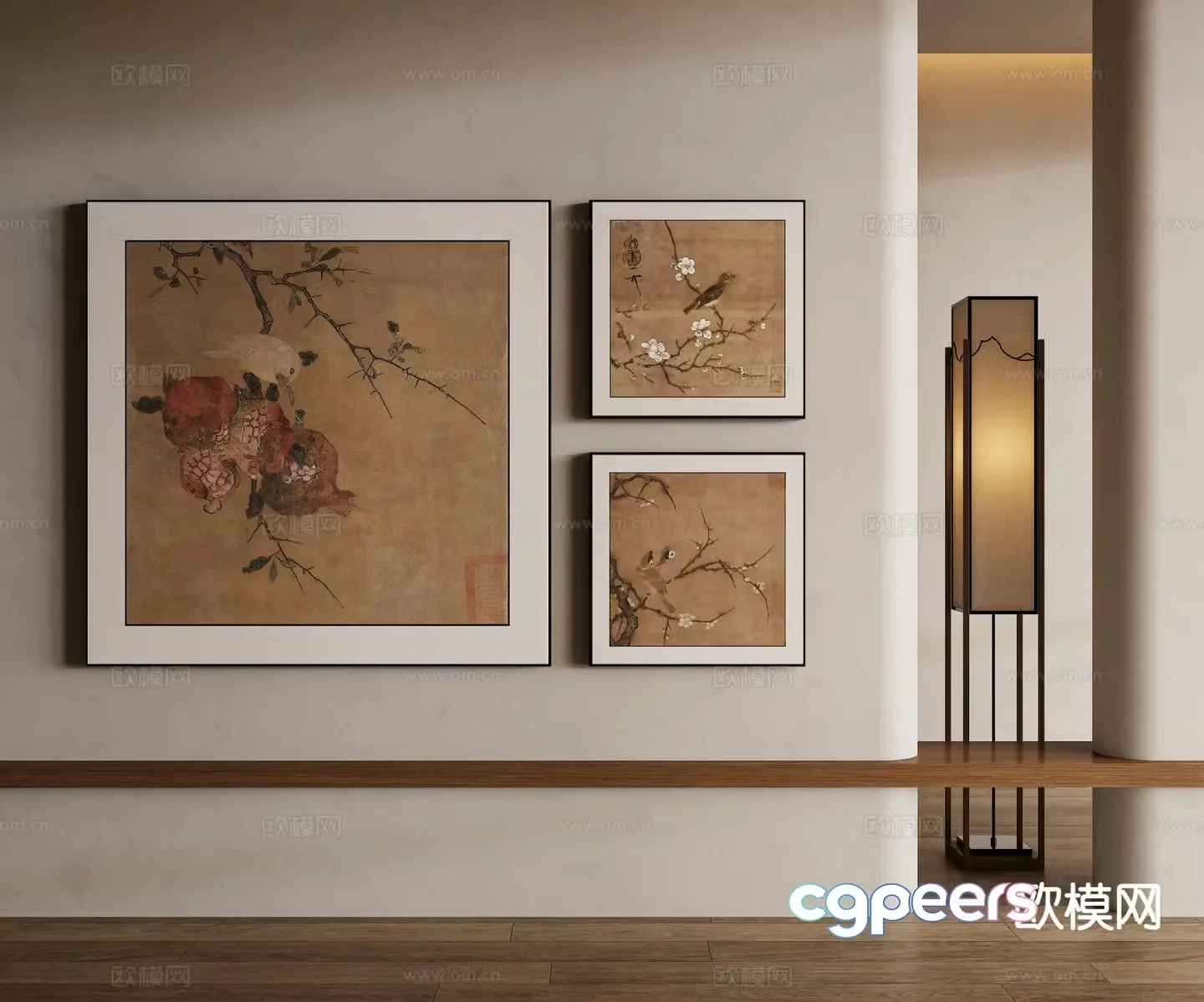 New Chinese Art Painting Chinese Painting Decorative Painting 3D Model