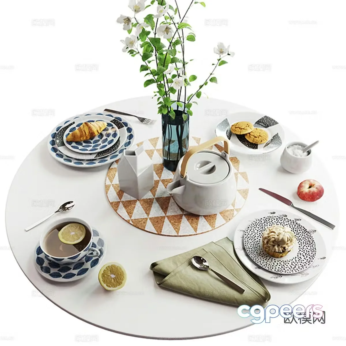 Jewelry ornaments Decorative set Tableware Tea set 3D model