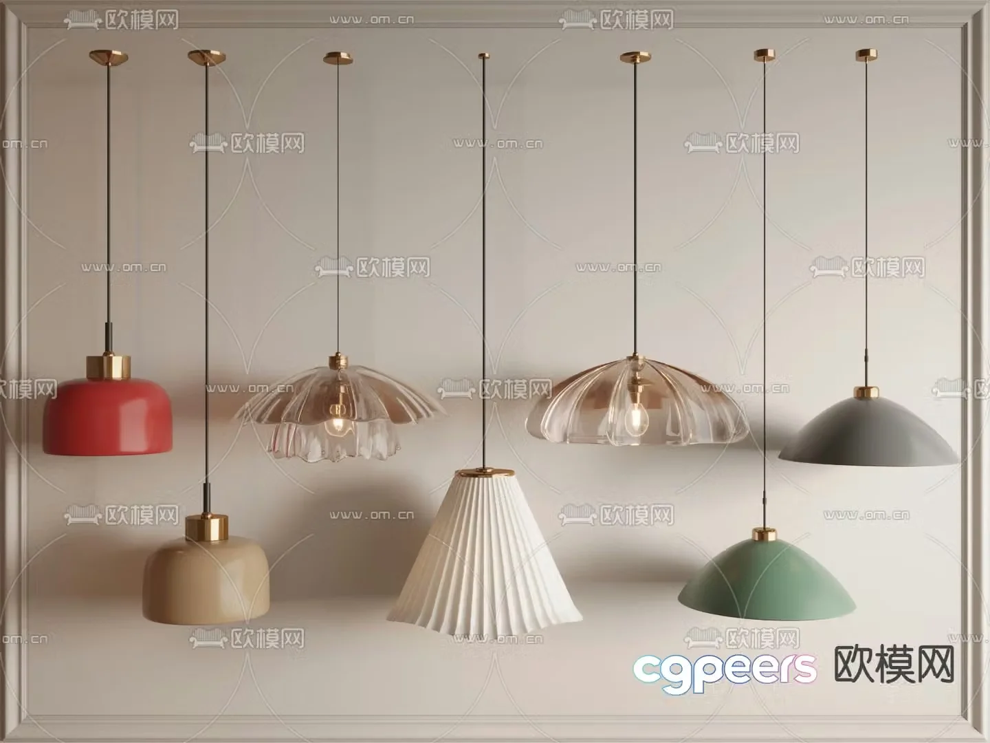 Petal chandelier bedside chandelier 3d model