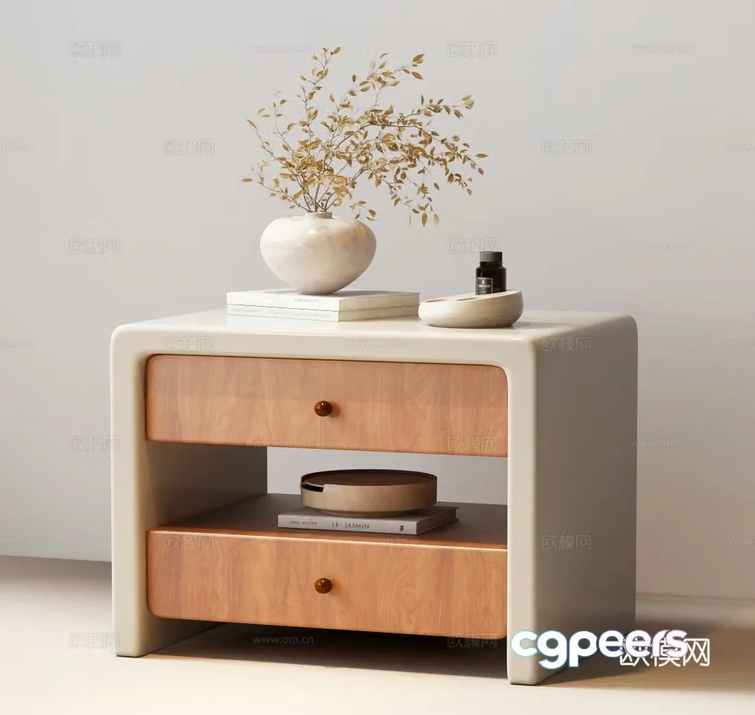 Modern medieval bedside table bedside table ornaments Modern bedside table modern side cabinet modern corner table 3D model