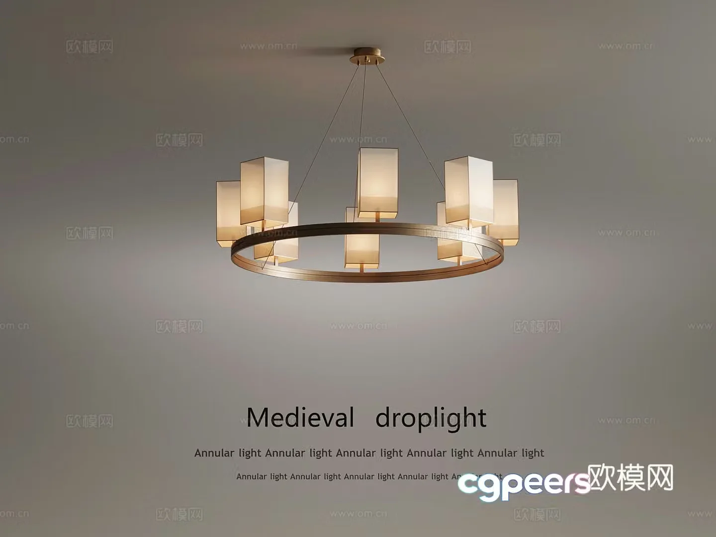 Chandelier New Chinese Chandelier Multi-head Chandelier Metal Chandelier 3D Model