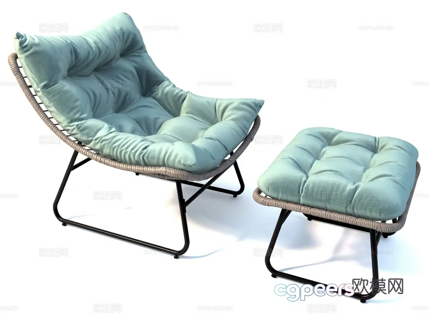 3d model of knitted recliner