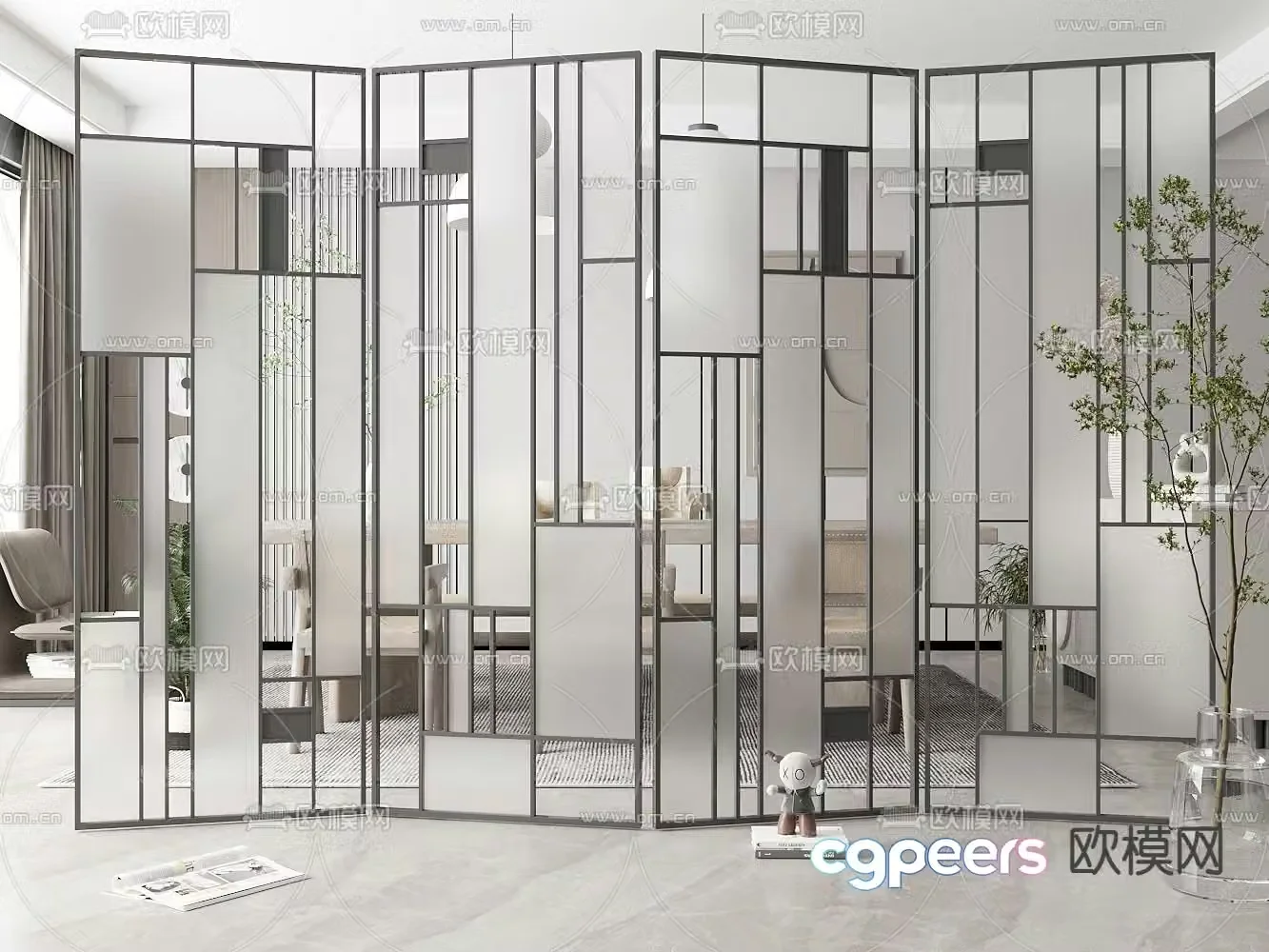 Folding screen 3d model