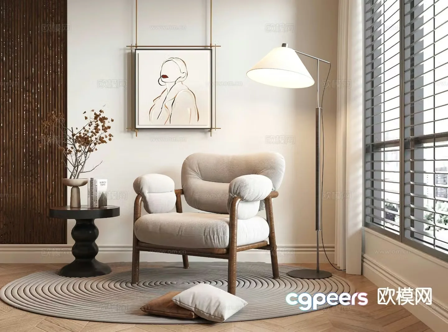 Medieval style chair armchair leisure chair 3d model