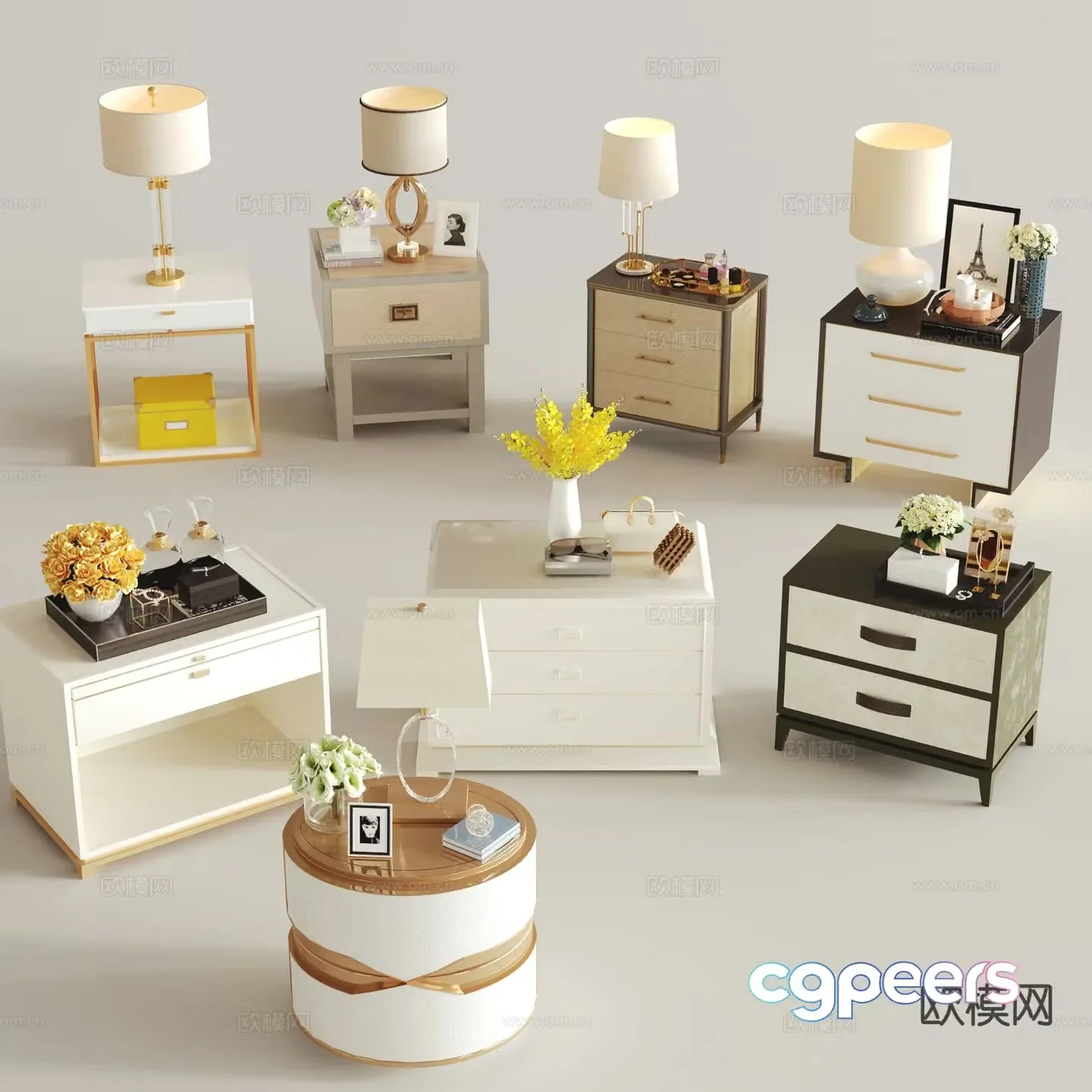 Modern bedside table 3d model