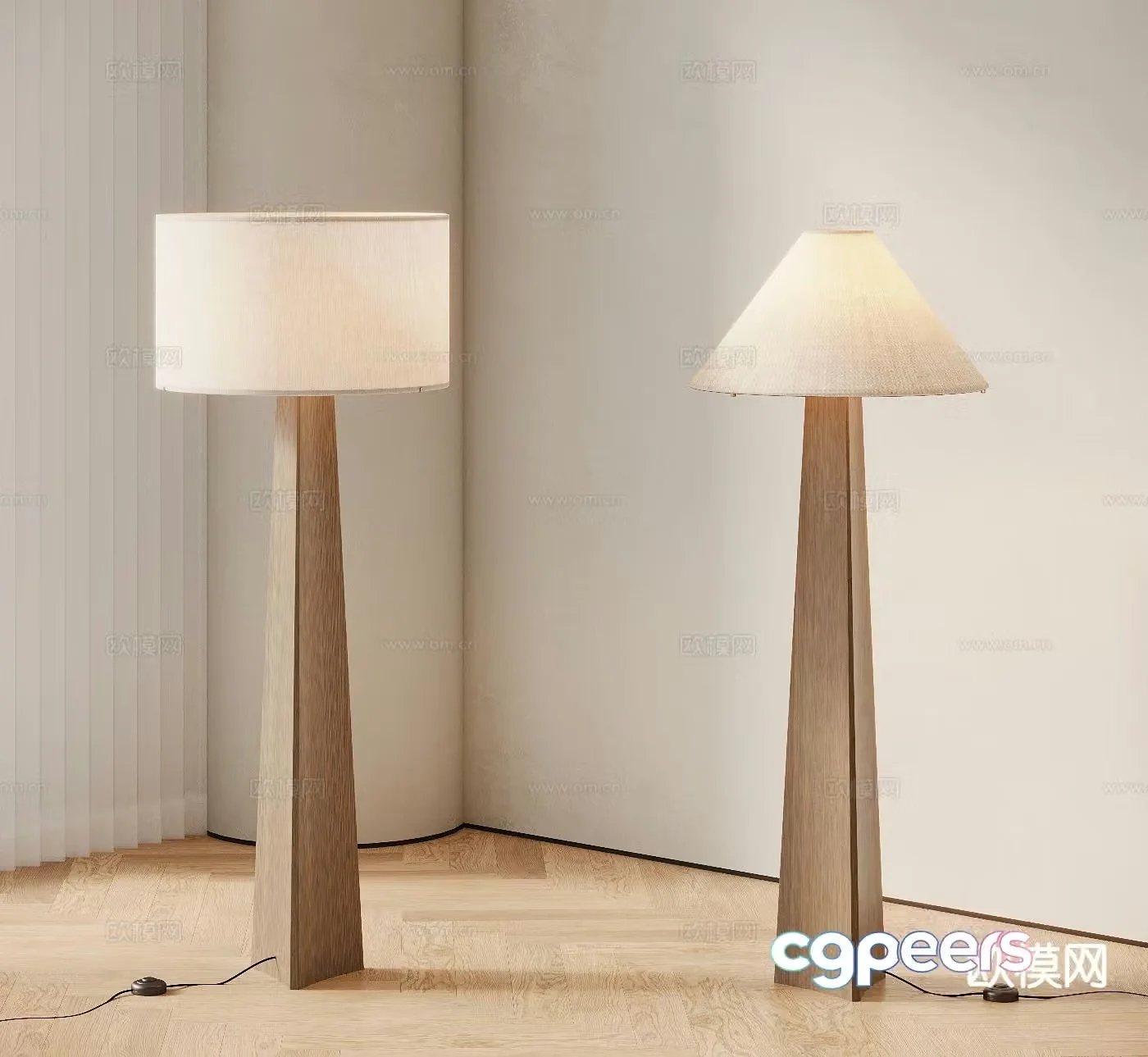 Nordic floor lamp 3d model