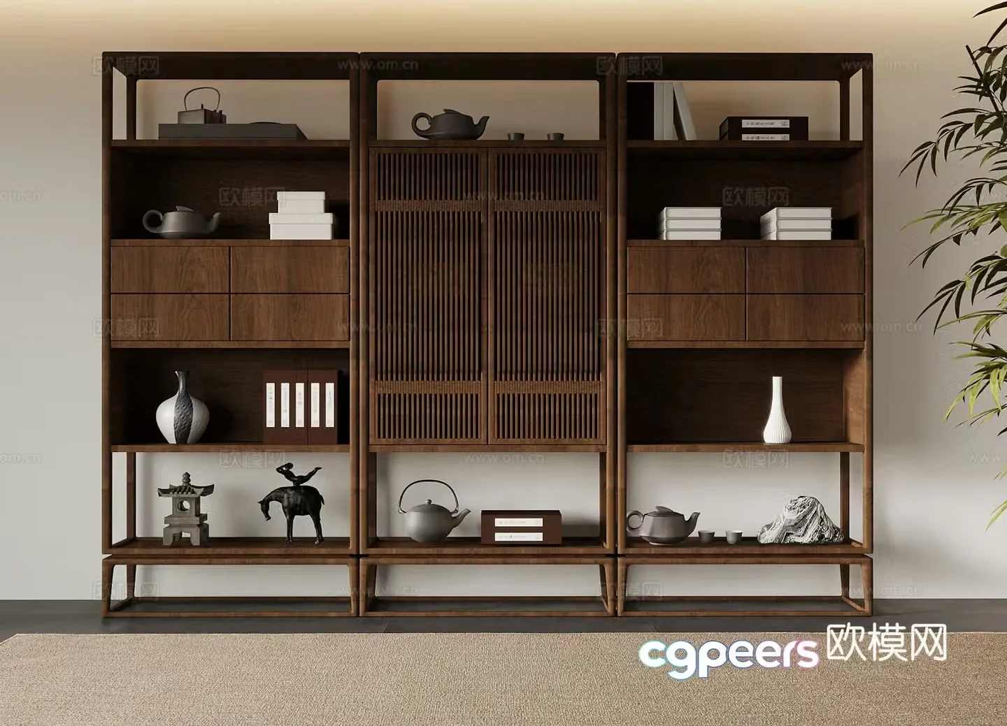 New Chinese style 3D model of Bo Gu shelf
