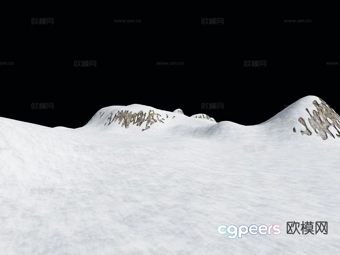 Modern snow mountain snow mountain terrain ski resort 3d model