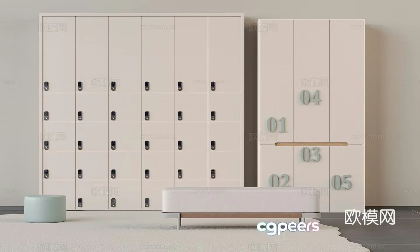 Solid wood shoe cabinet electronic smart shoe cabinet 3d model