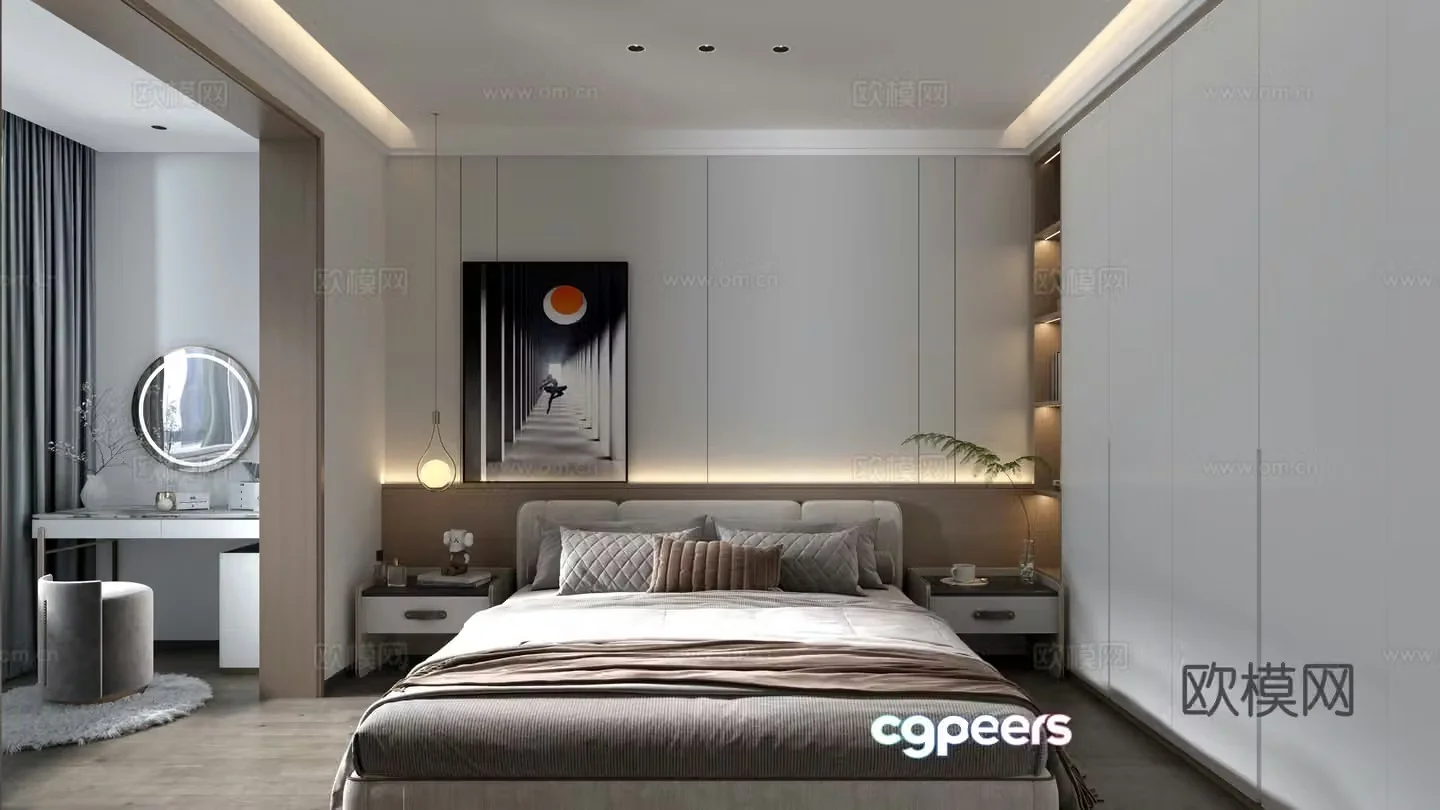 Modern bedroom master room 3d model