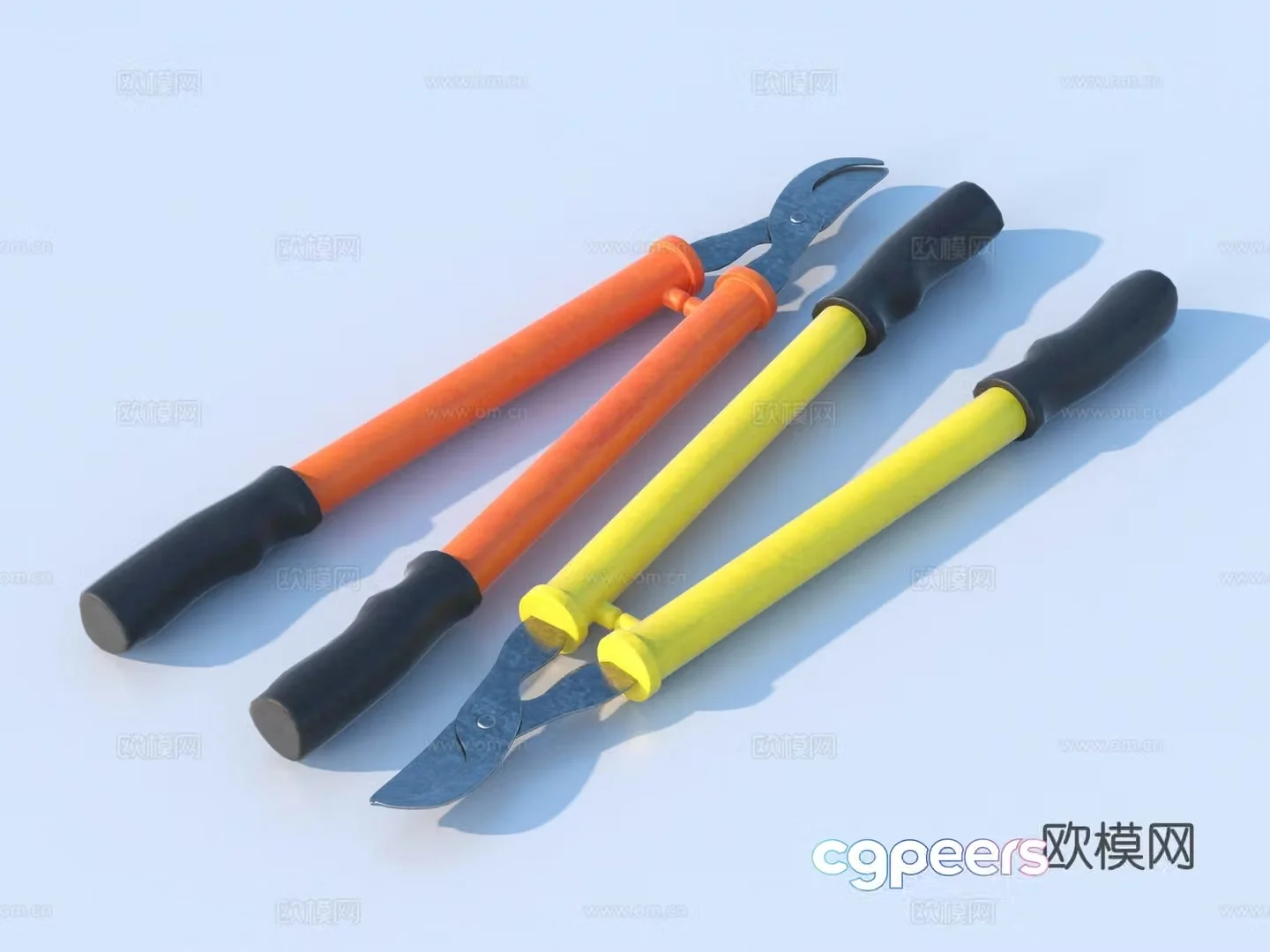 Gardening flower and grass pliers 3d model