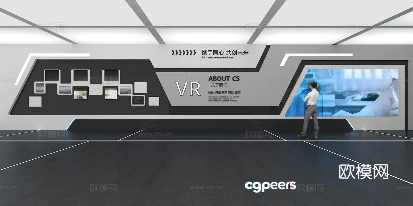 Cultural wall Corporate culture wall Display wall Classroom Exhibition hall Campus culture Corridor 3D model