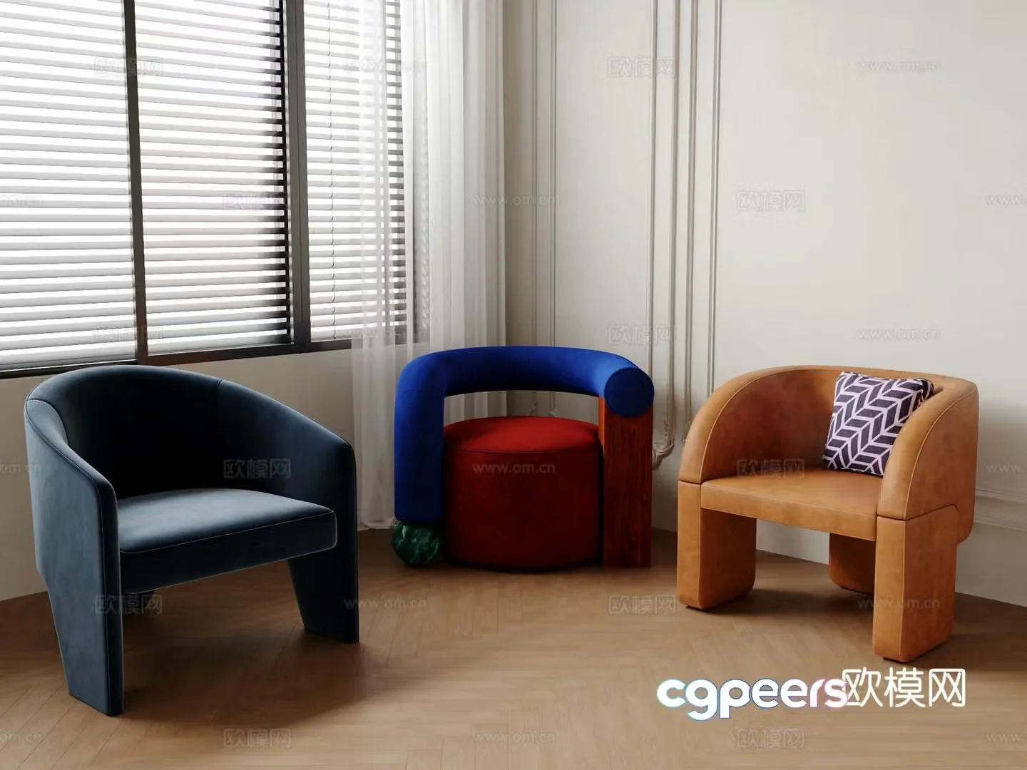 Single chair dining chair sofa chair 3d model