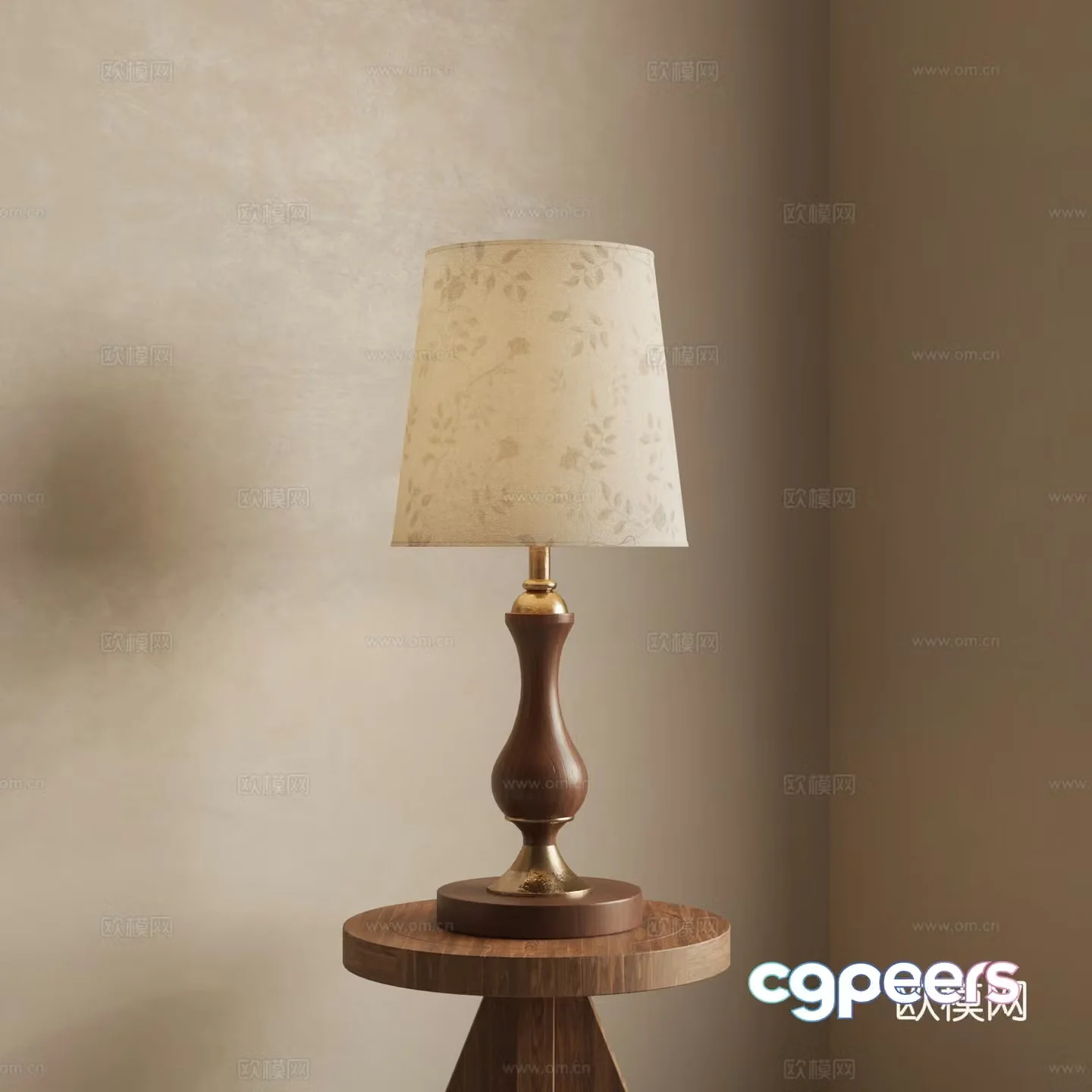 French medieval style table lamp 3d model
