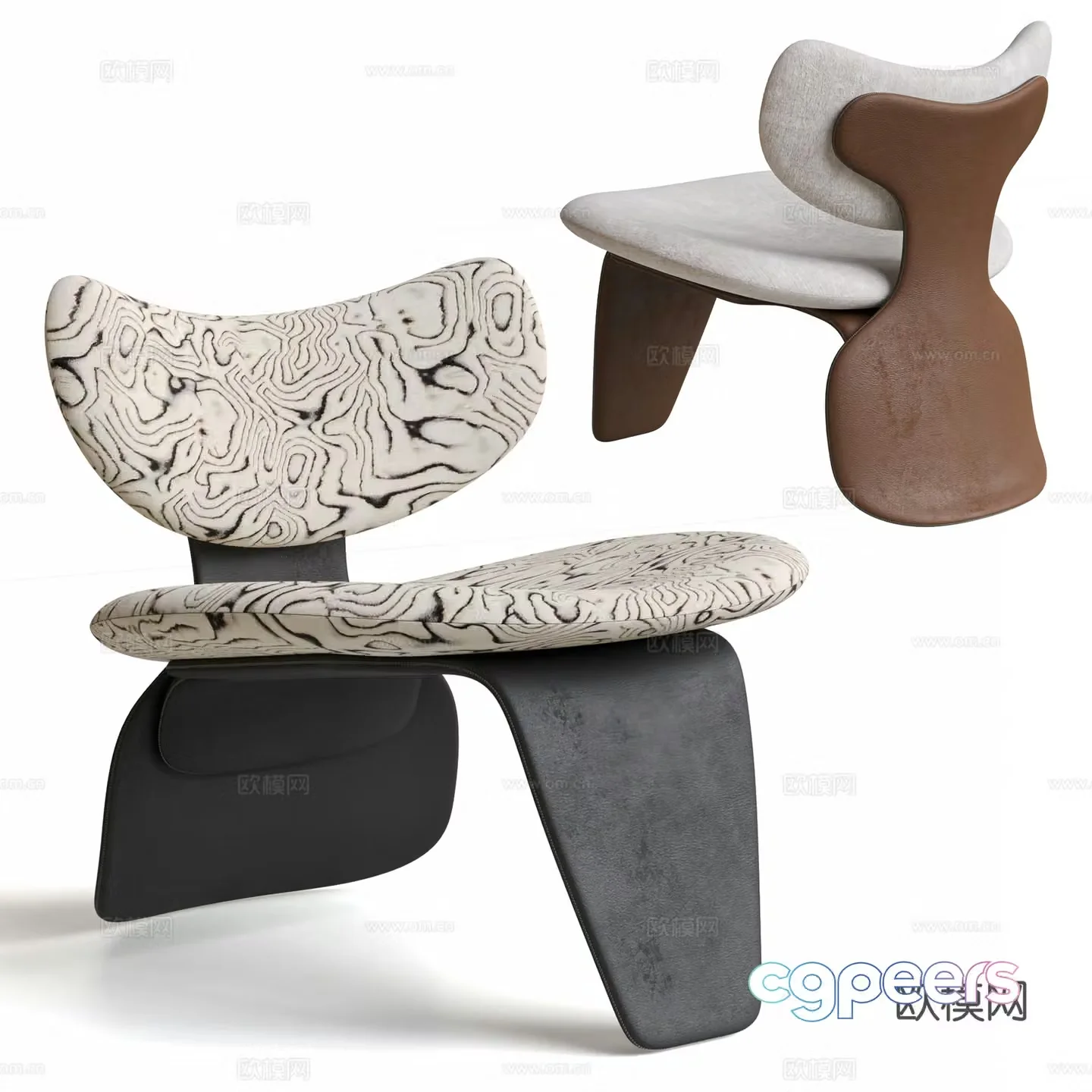 poltrona frau modern Italian medieval style leisure chair single chair 3d model