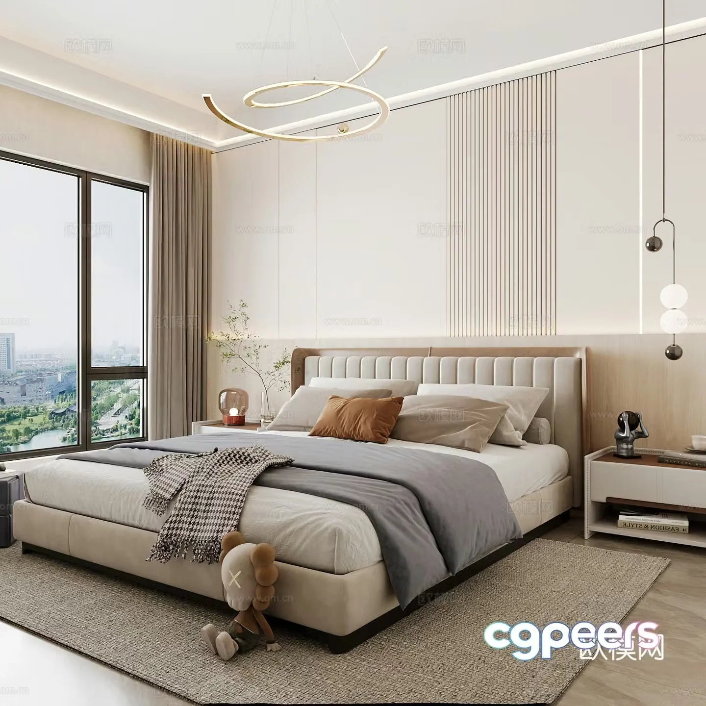 Modern home bedroom Modern bedroom Italian bedroom Simple bedroom Italian bed 3d model