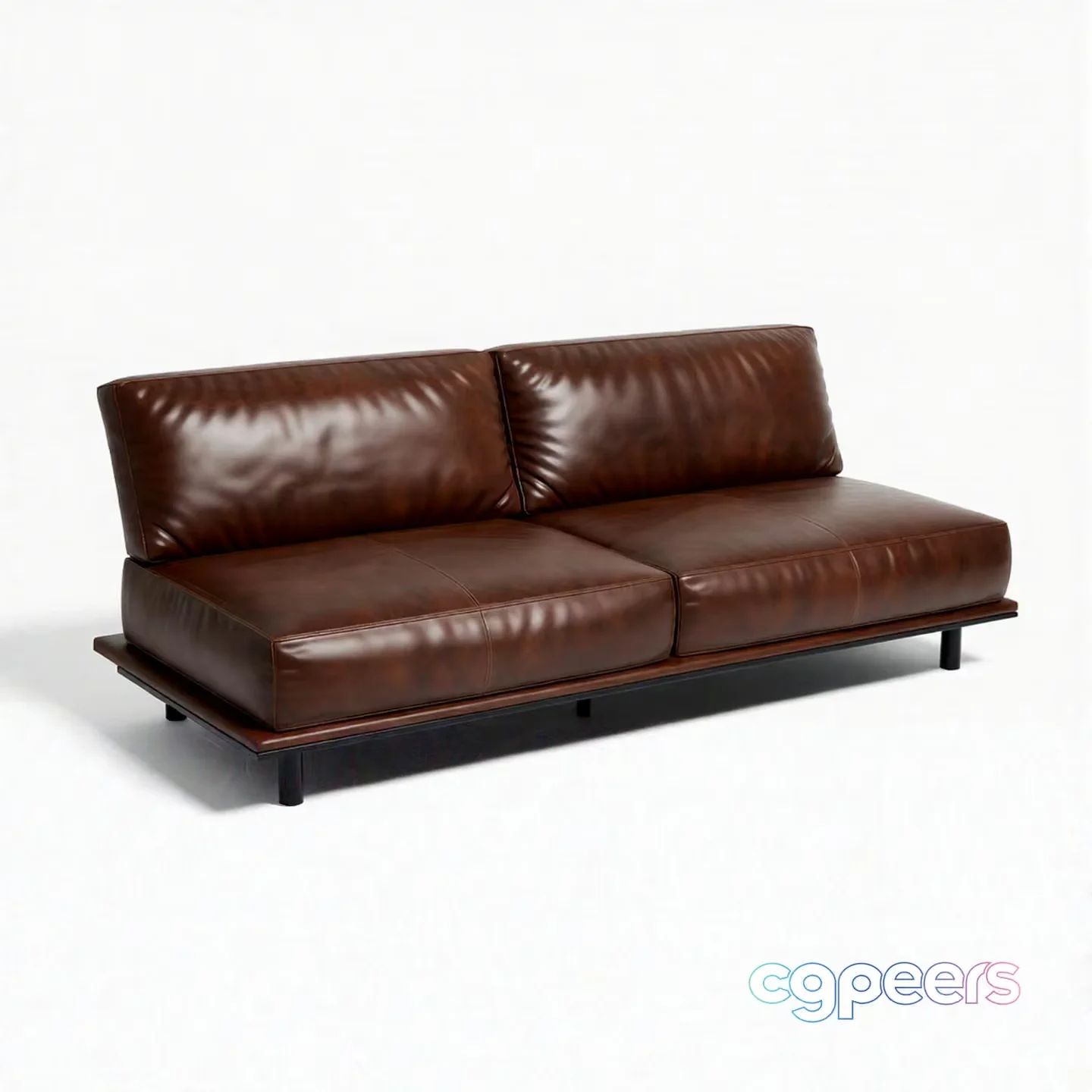 Brown Leather Couch 3D Model – 21374 – VRAY Render