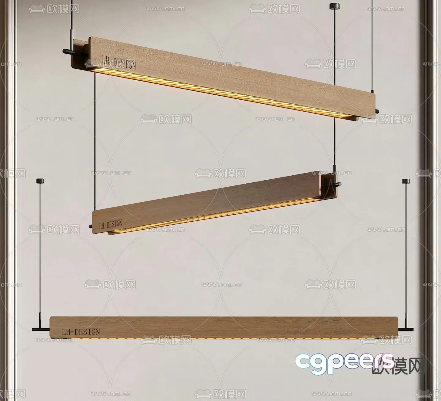 Office chandelier Long chandelier 3d model