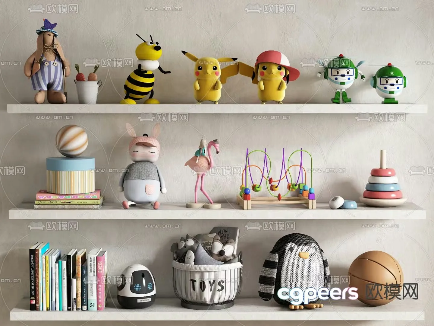 Children’s decorations ornaments toys books 3d model