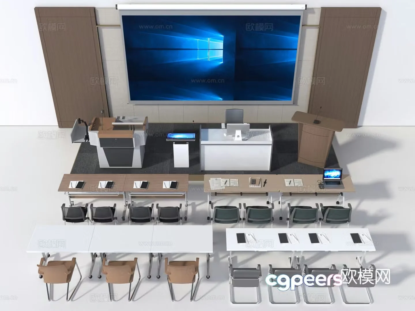 Modern training room conference room 3D model