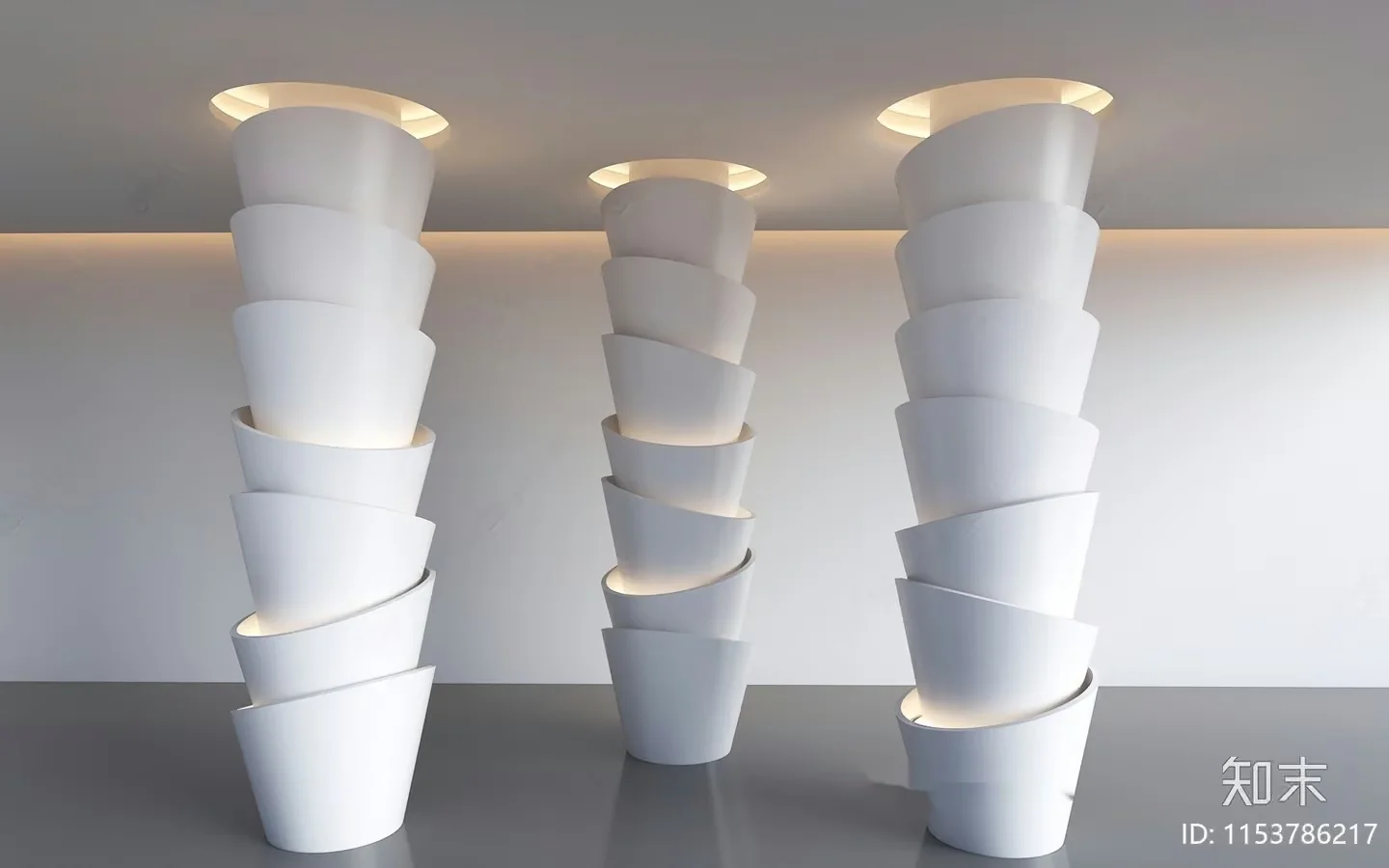 Modern White Planters 3D Model – 16291 – VRAY Render