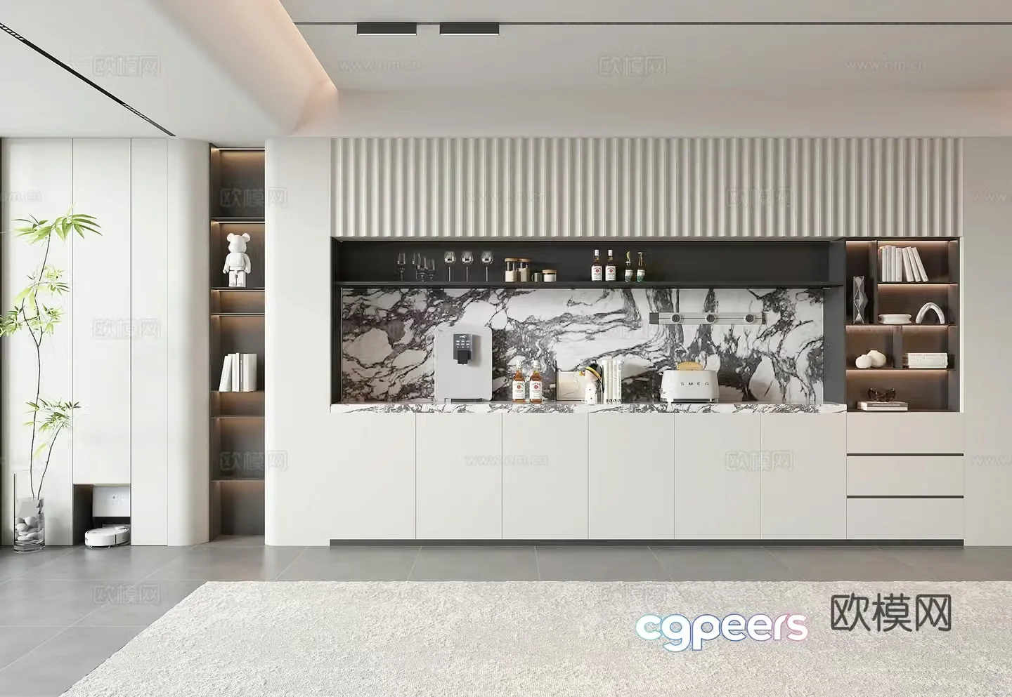 Modern wine cabinet 3d model