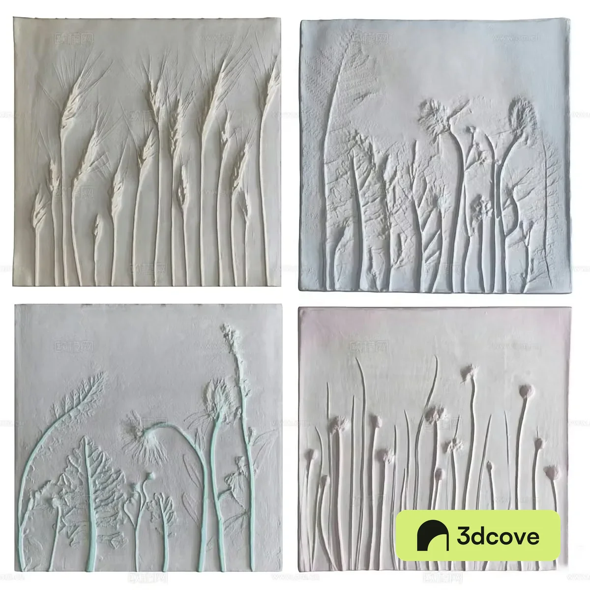 New Chinese-style plant bas-relief
