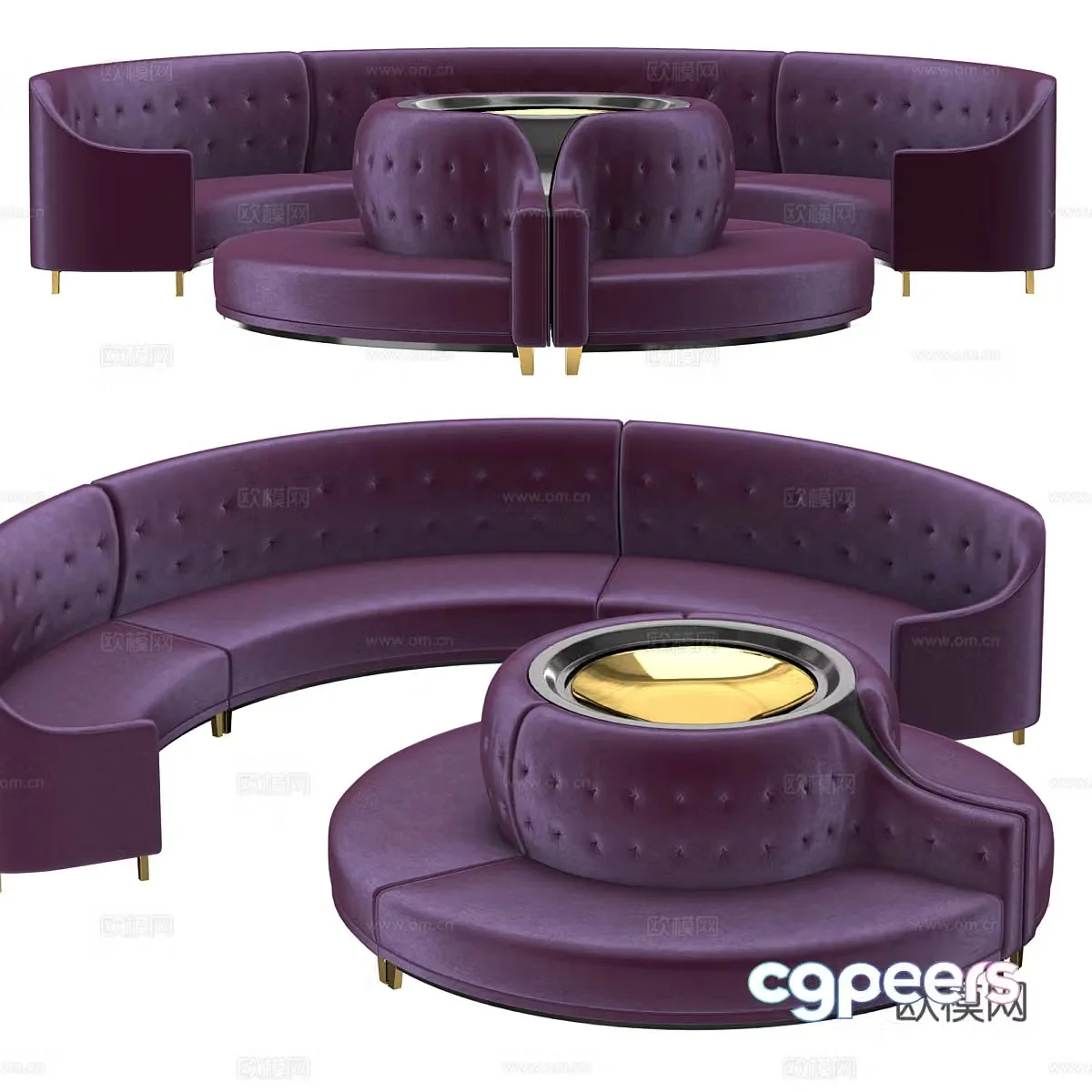 Modern card sofa round sofa seat sofa 3d model