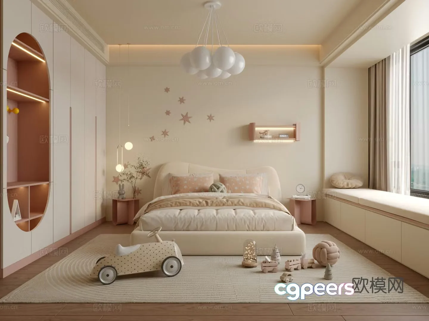 Modern girl room 3d model