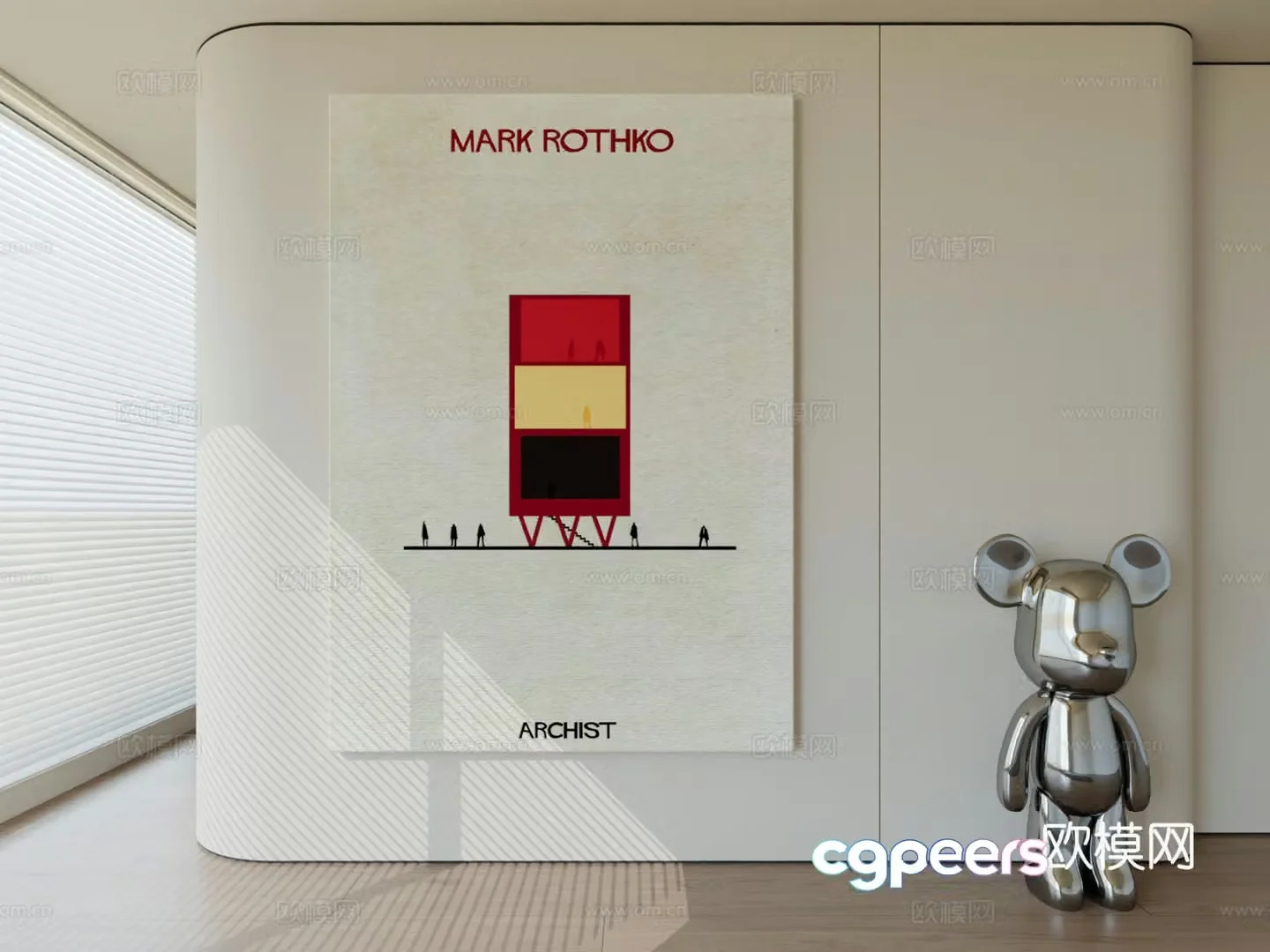 Modern minimalist hanging painting abstract art hanging painting 3d model